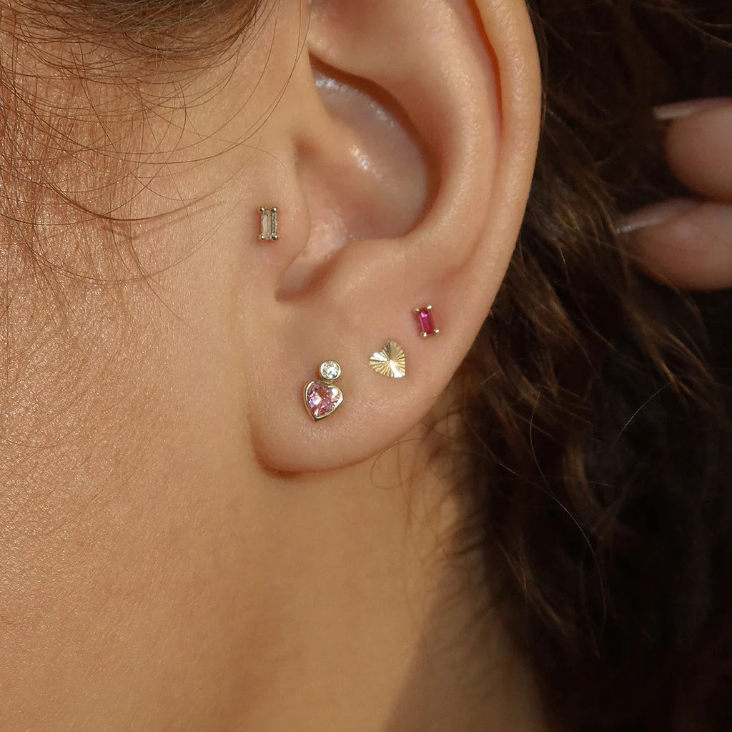 Leah Alexandra Radiating Heart Studs | 10k Yellow Gold