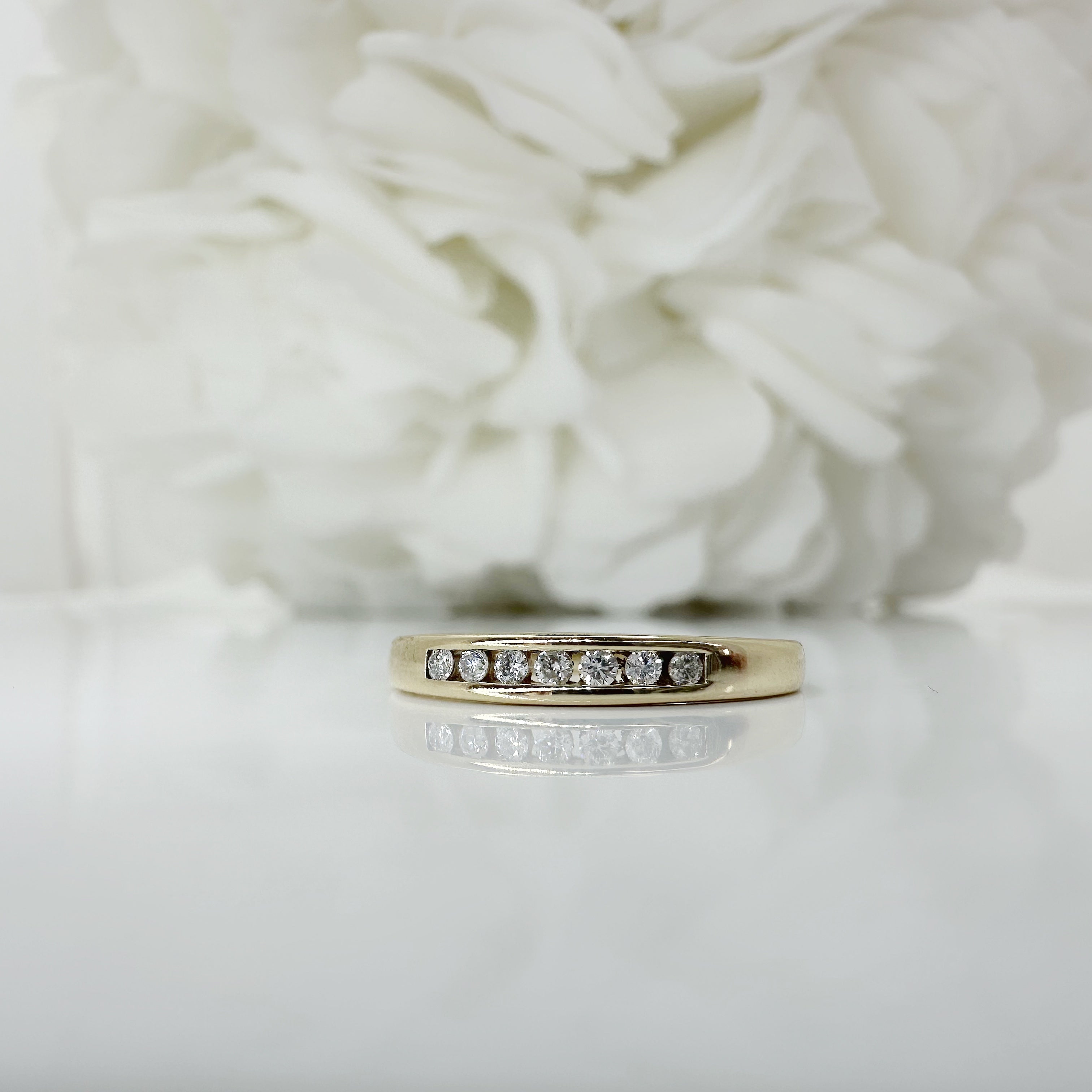 Vintage 7 Stone Diamond Band | 10k Yellow Gold