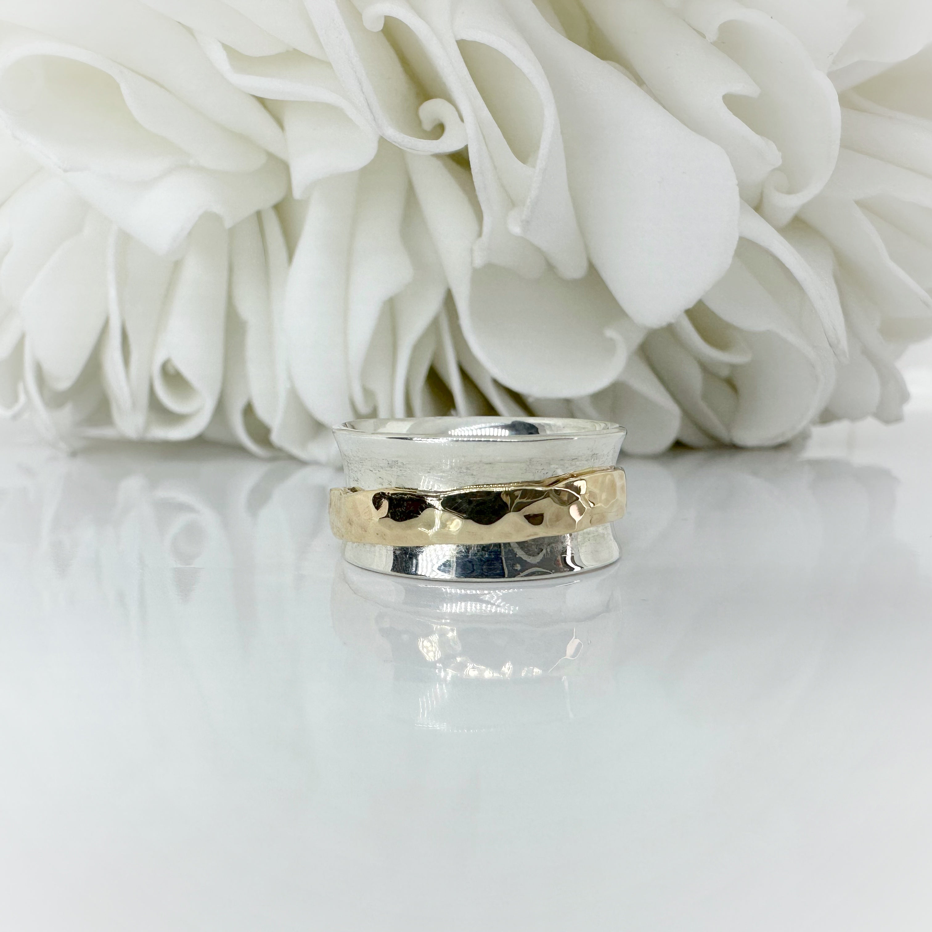 TJ's Custom Meditation Ring | Sterling Silver & 10k Yellow Gold