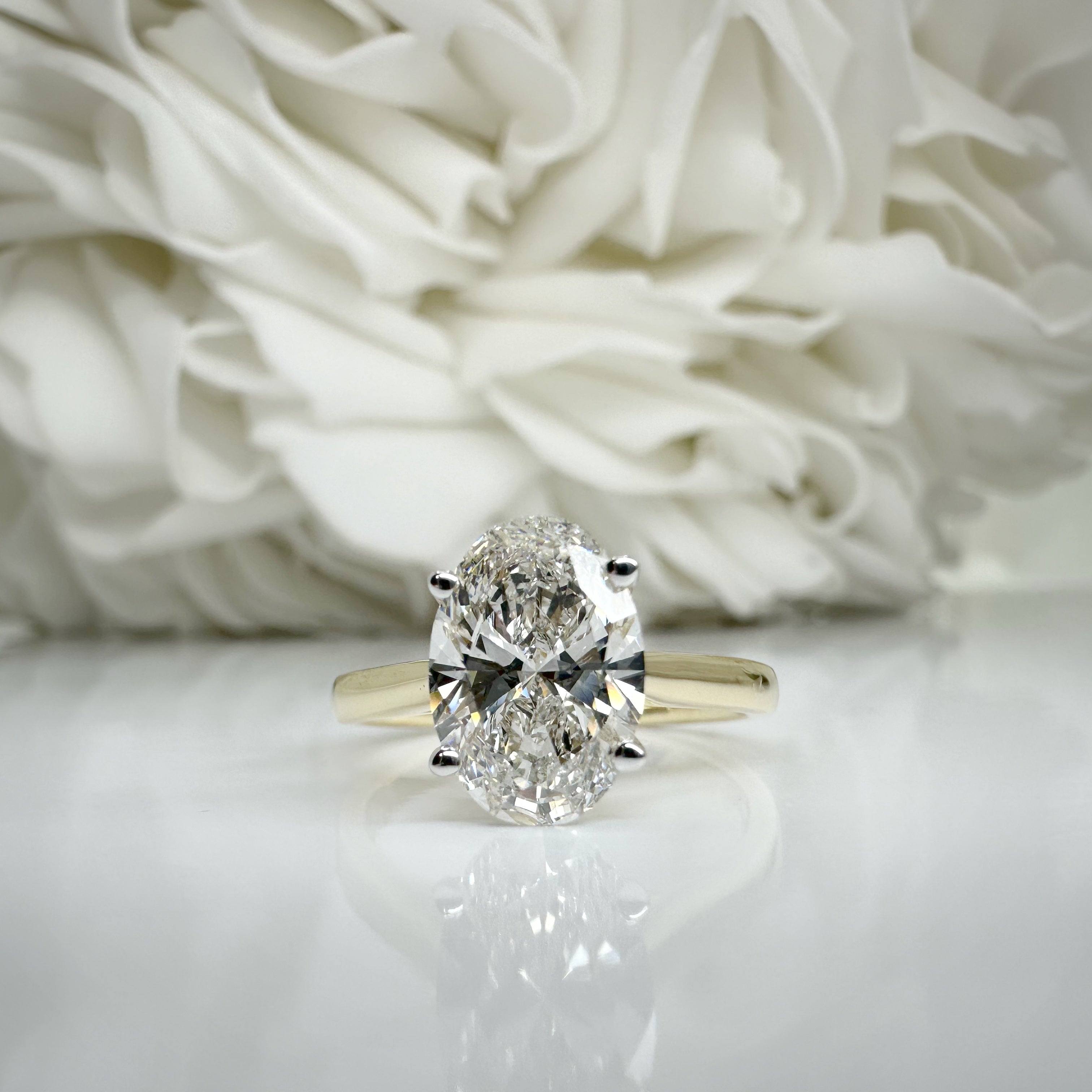 2.00 Carat Lab Grown Diamond Oval Solitaire Engagement Ring | 14k Yellow Gold