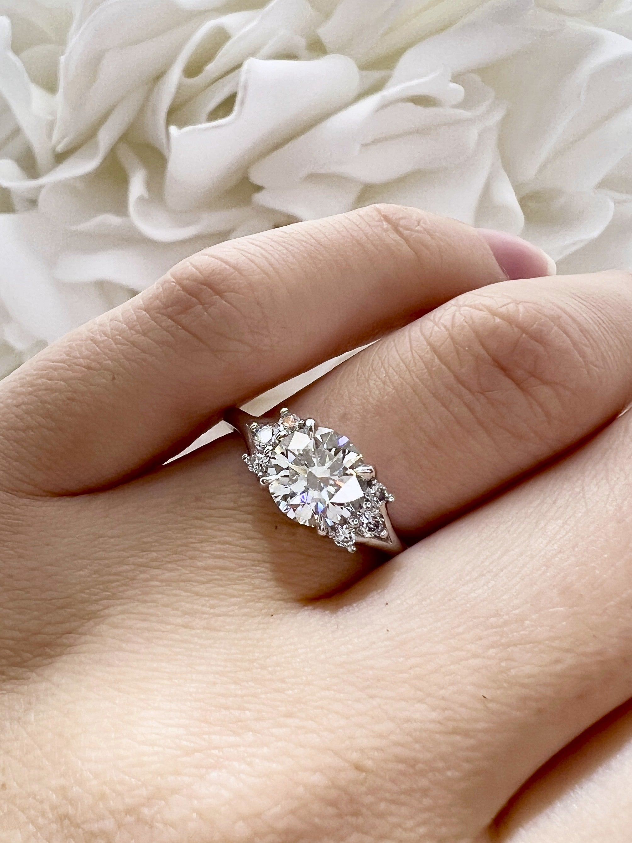 1.50 Carat Round Brilliant Lab Grown Diamond Engagement Ring | 14k White Gold