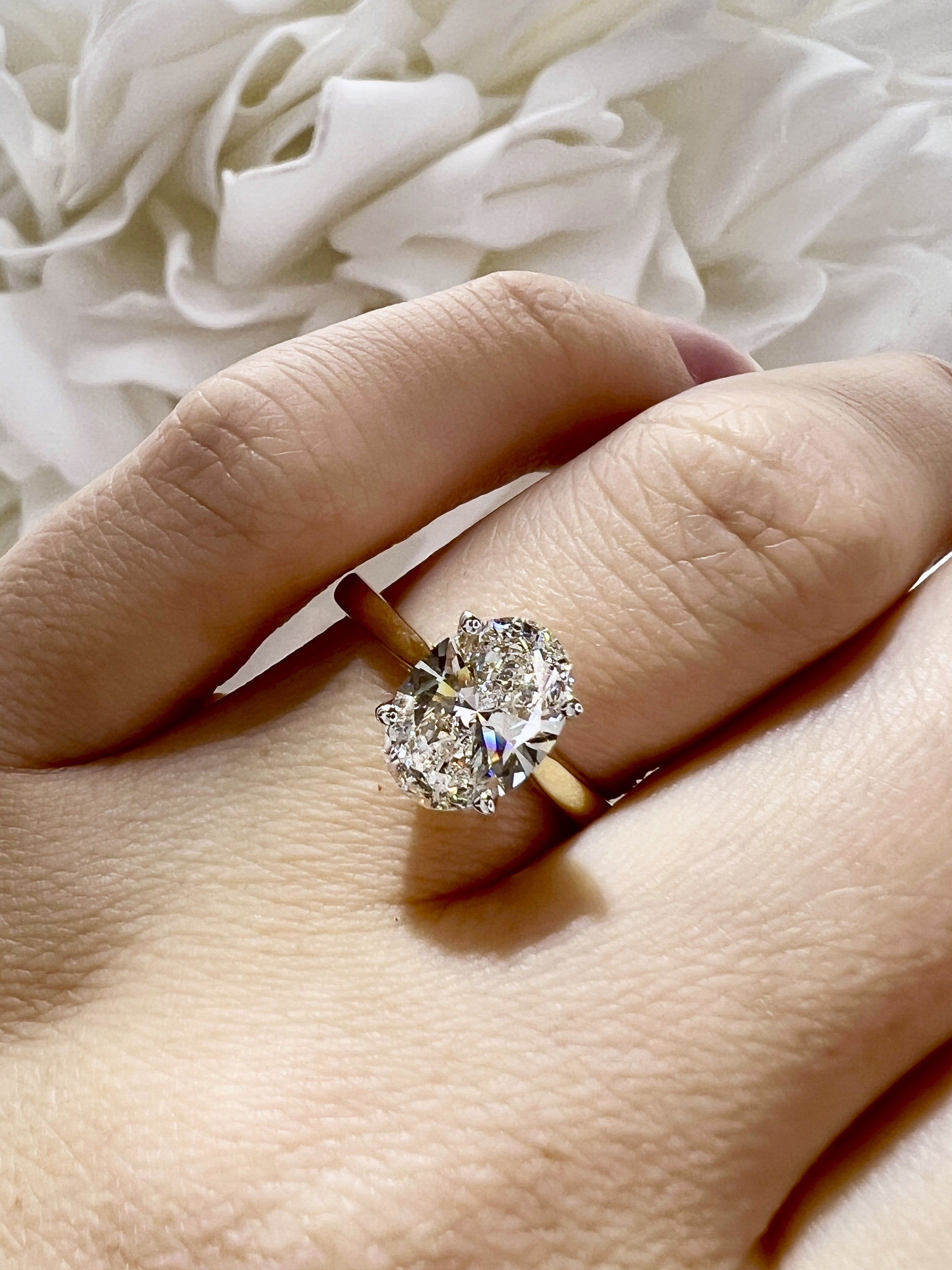 2.00 Carat Lab Grown Diamond Oval Solitaire Engagement Ring | 14k Yellow Gold