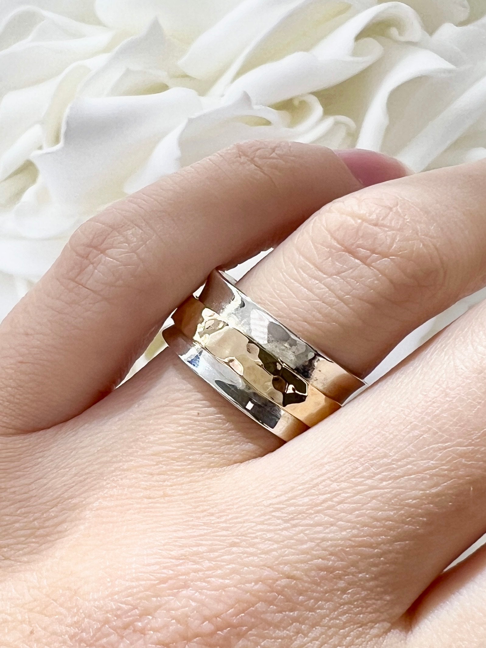 TJ's Custom Meditation Ring | Sterling Silver & 10k Yellow Gold