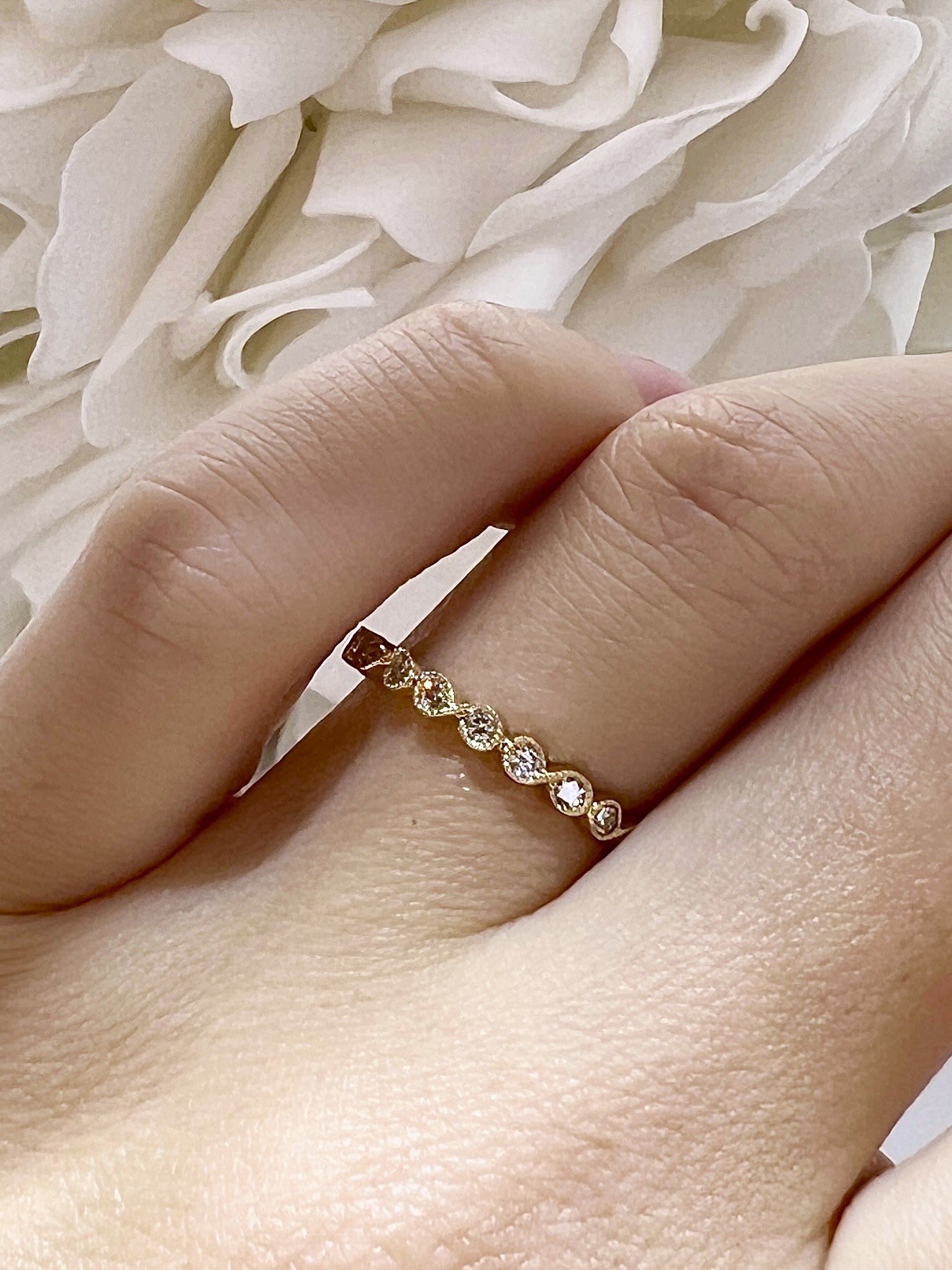 Infinity Inspired Natural Diamond Band | 14k Yellow Gold