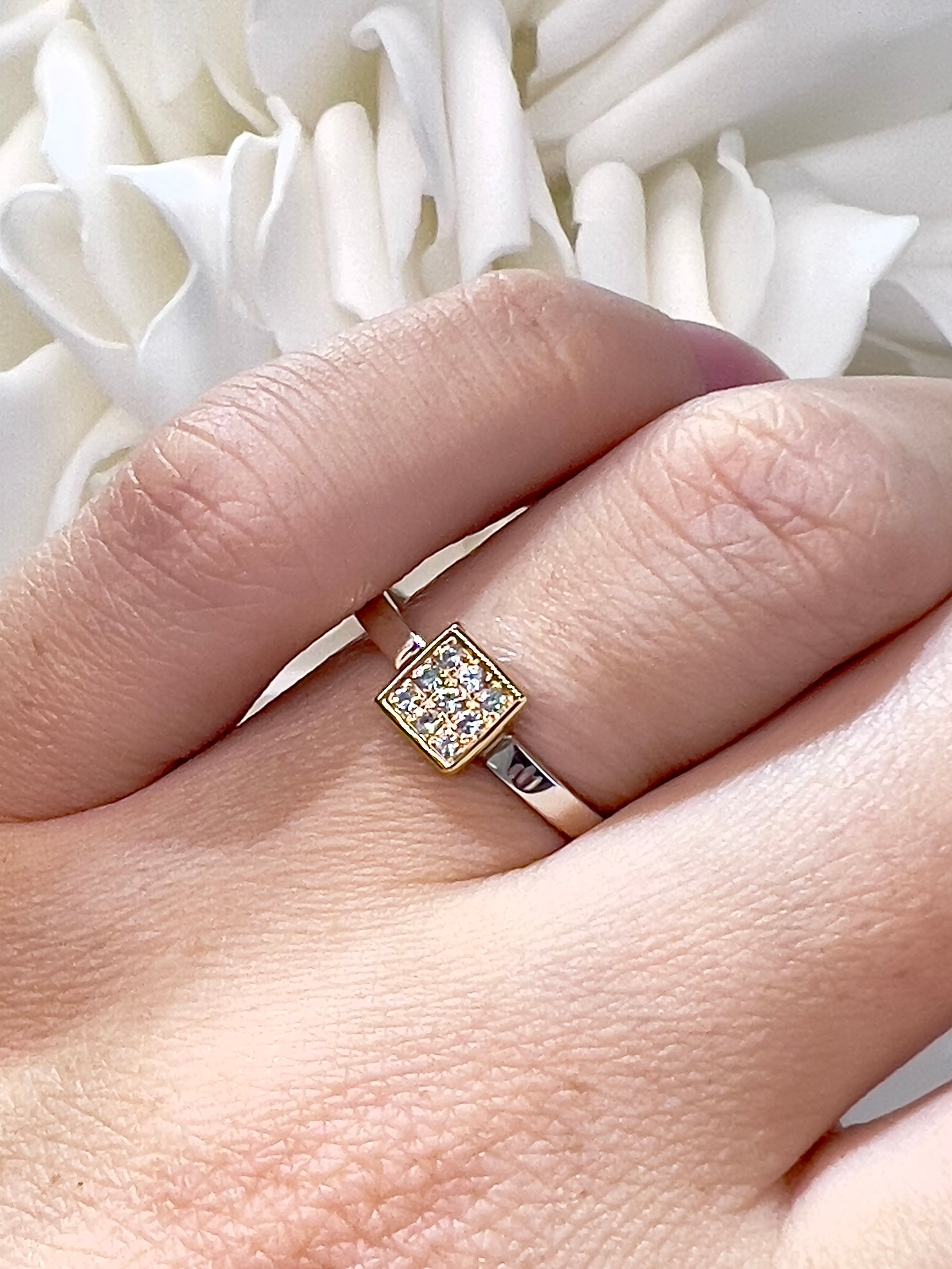 TJ's Custom Multi-Stone Blue Topaz Ring | Sterling Silver & 10k Yellow Gold