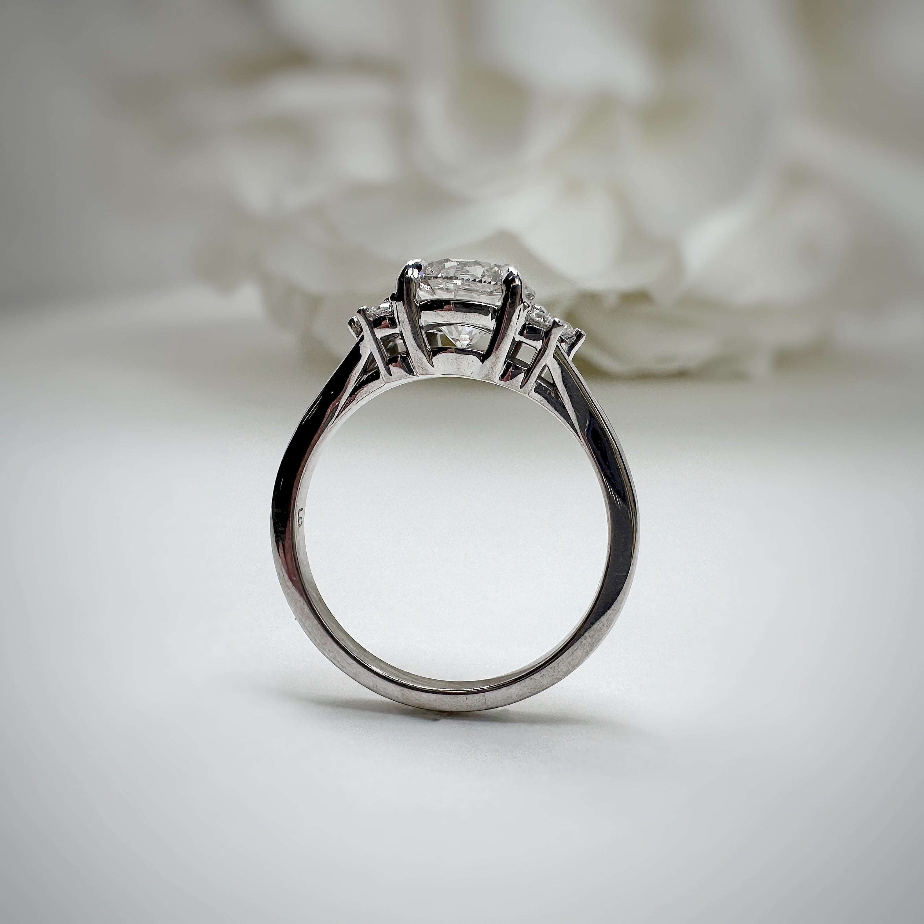 1.50 Carat Round Brilliant Lab Grown Diamond Engagement Ring | 14k White Gold