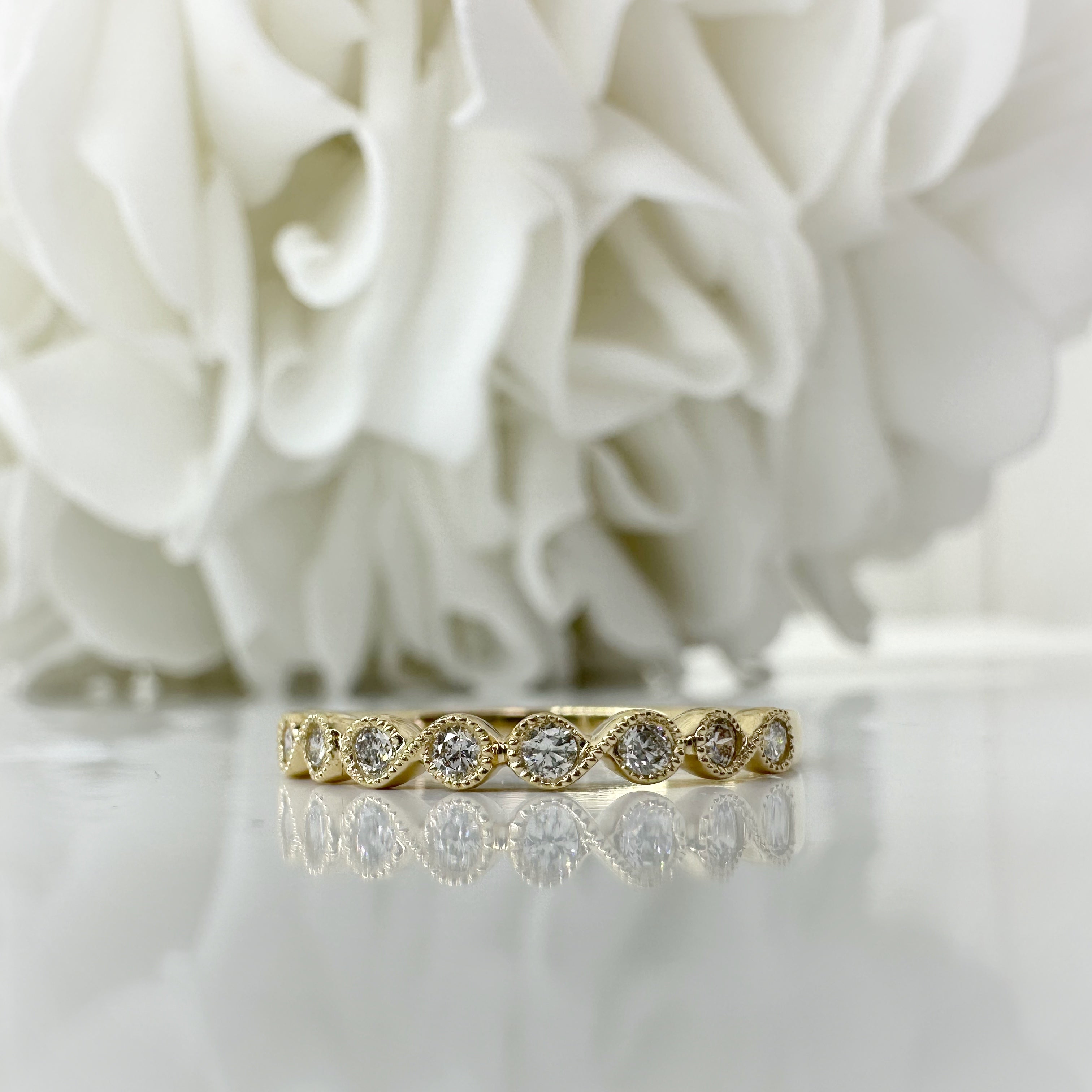 Infinity Inspired Natural Diamond Band | 14k Yellow Gold