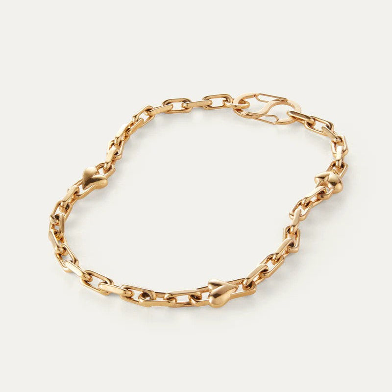 Jenny Bird Art Heart Chain Necklace | Gold Plated