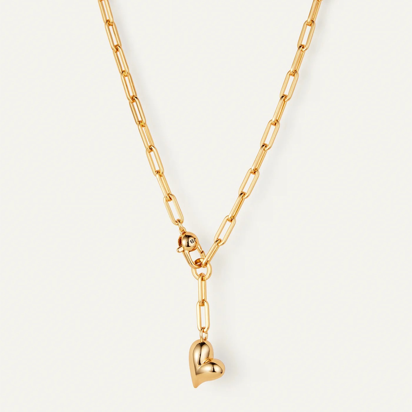 Jenny Bird Puffy Heart Necklace | Gold Plated