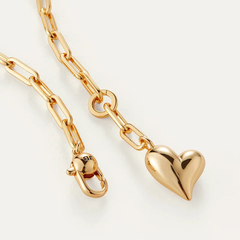 Jenny Bird Puffy Heart Necklace | Gold Plated