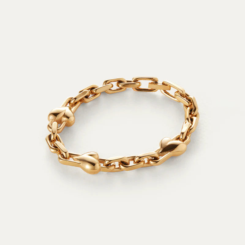 Jenny Bird Art Heart Chain Bracelet | Gold Plated