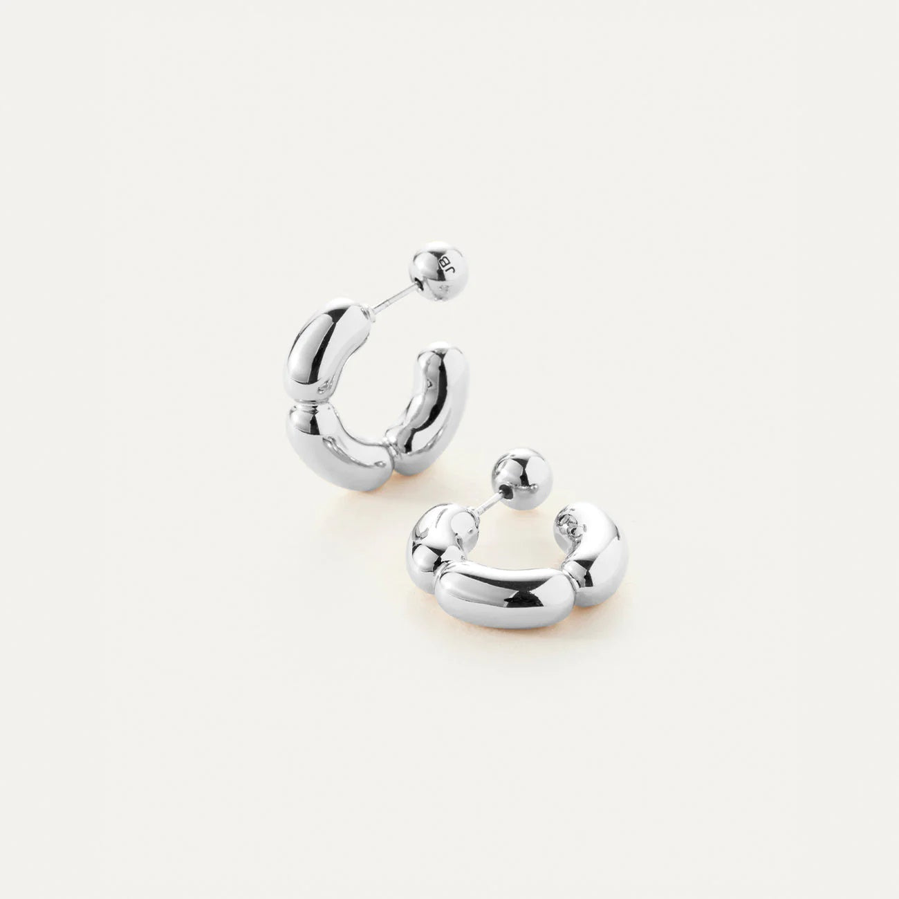 Jenny Bird Balloon Link Hoops Small | Silver (Discontinued)