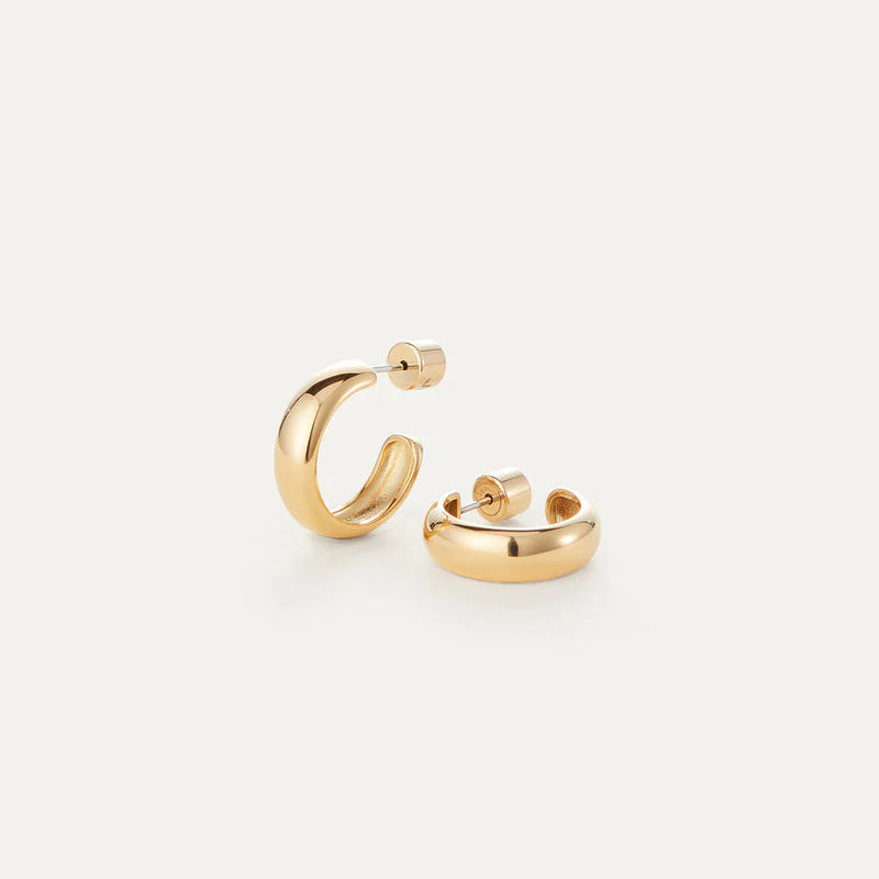 Jenny Bird Staple Hoop Earrings in Small | Gold Plated