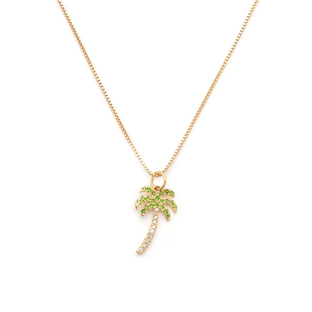 Leah Alexandra Palm Tree Necklace CZ | Gold Vermeil
