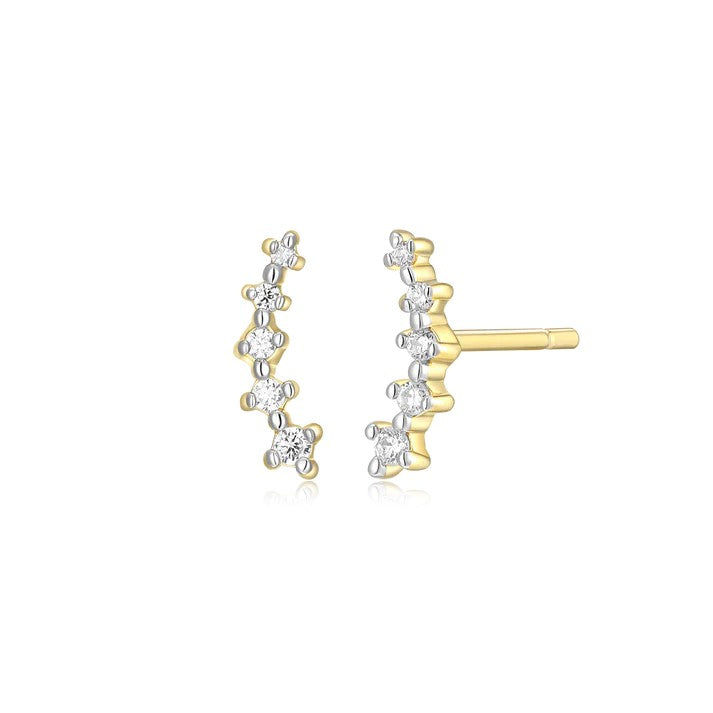 Monte Luna Climber Stud Earrings | Gold Plated Sterling Silver