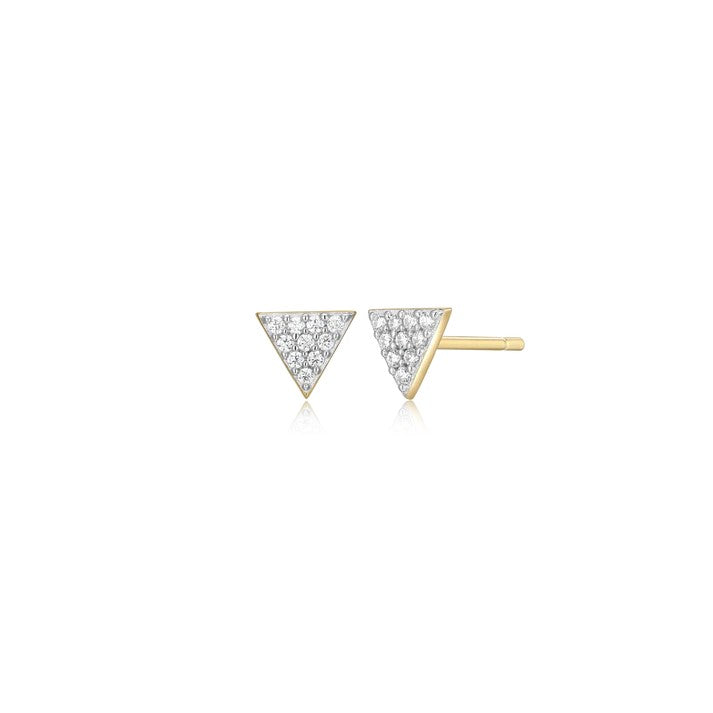 Monte Luna Triangle Stud Earrings | Gold Plated Sterling Silver