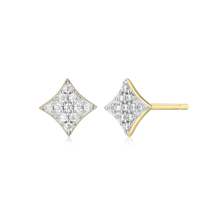 Monte Luna Star Pave Stud Earrings | Gold Plated Sterling Silver