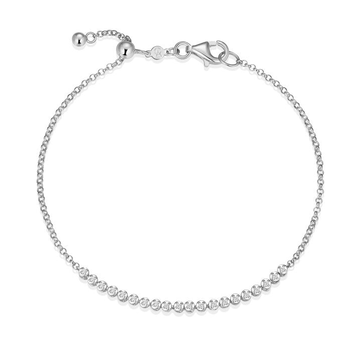 Monte Luna Pave Bar Bolo Bracelet | Sterling Silver