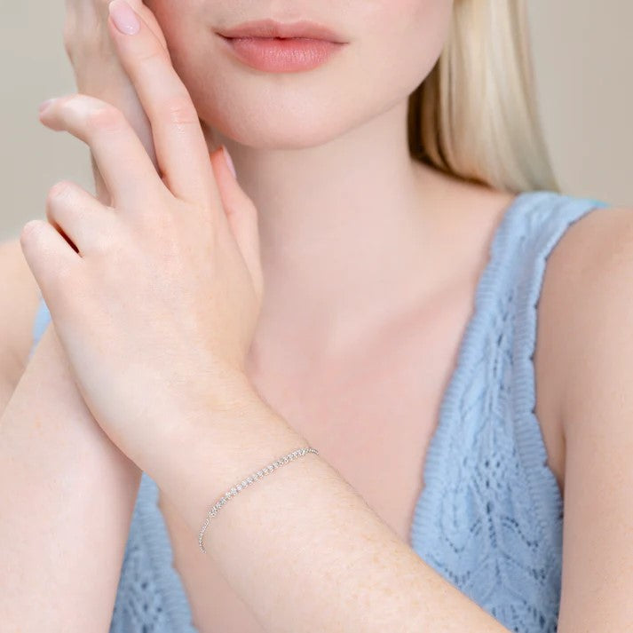Monte Luna Pave Bar Bolo Bracelet | Sterling Silver