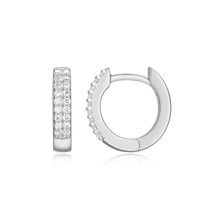 Monte Luna Double Row Hoop Earrings | Sterling Silver
