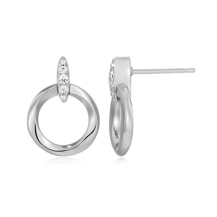 Monte Luna Knife Edge Circle Studs | Sterling Silver