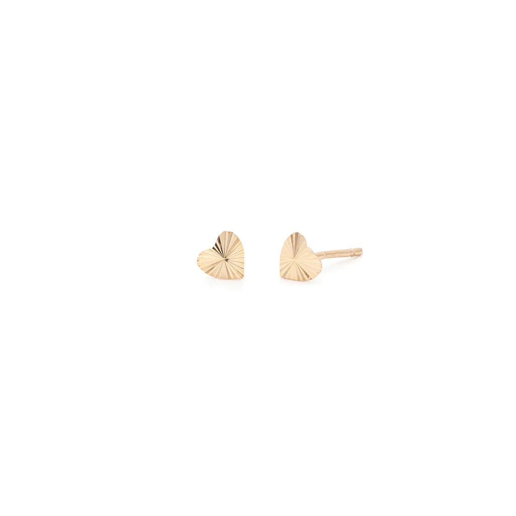 Leah Alexandra Radiating Heart Studs | 10k Yellow Gold