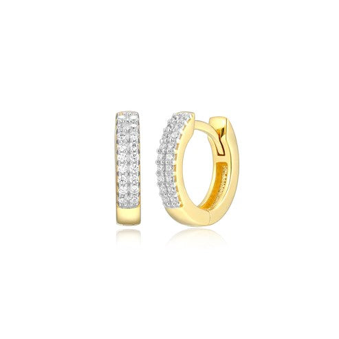 Monte Luna Double Row Hoop Earrings | Gold Plated Sterling Silver