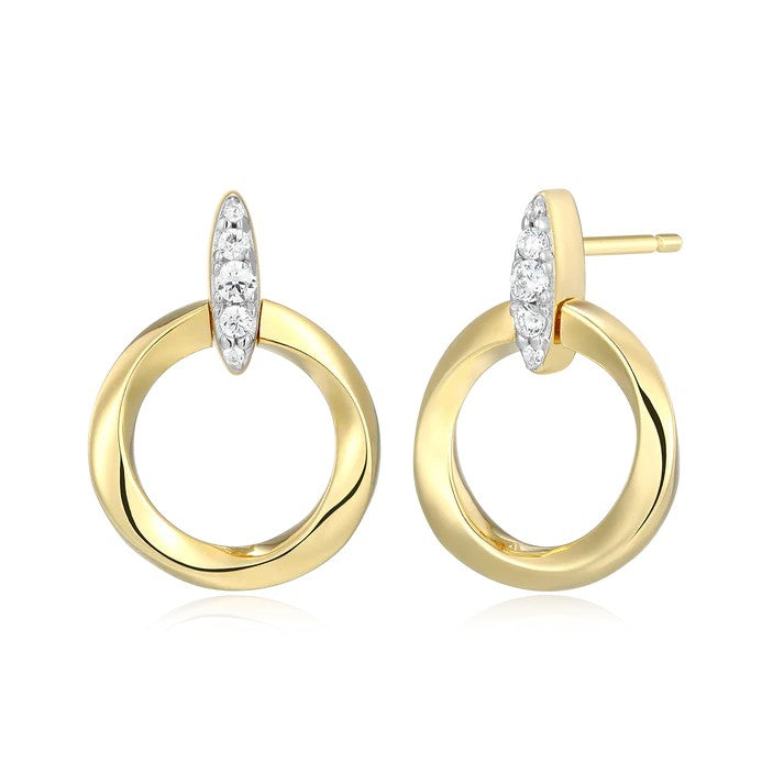 Monte Luna Knife Edge Circle Studs | Gold Plated Sterling Silver