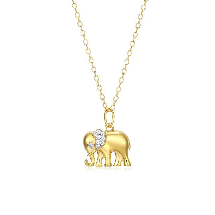 Monte Luna Elephant Pendant Necklace | Gold Plated Sterling Silver