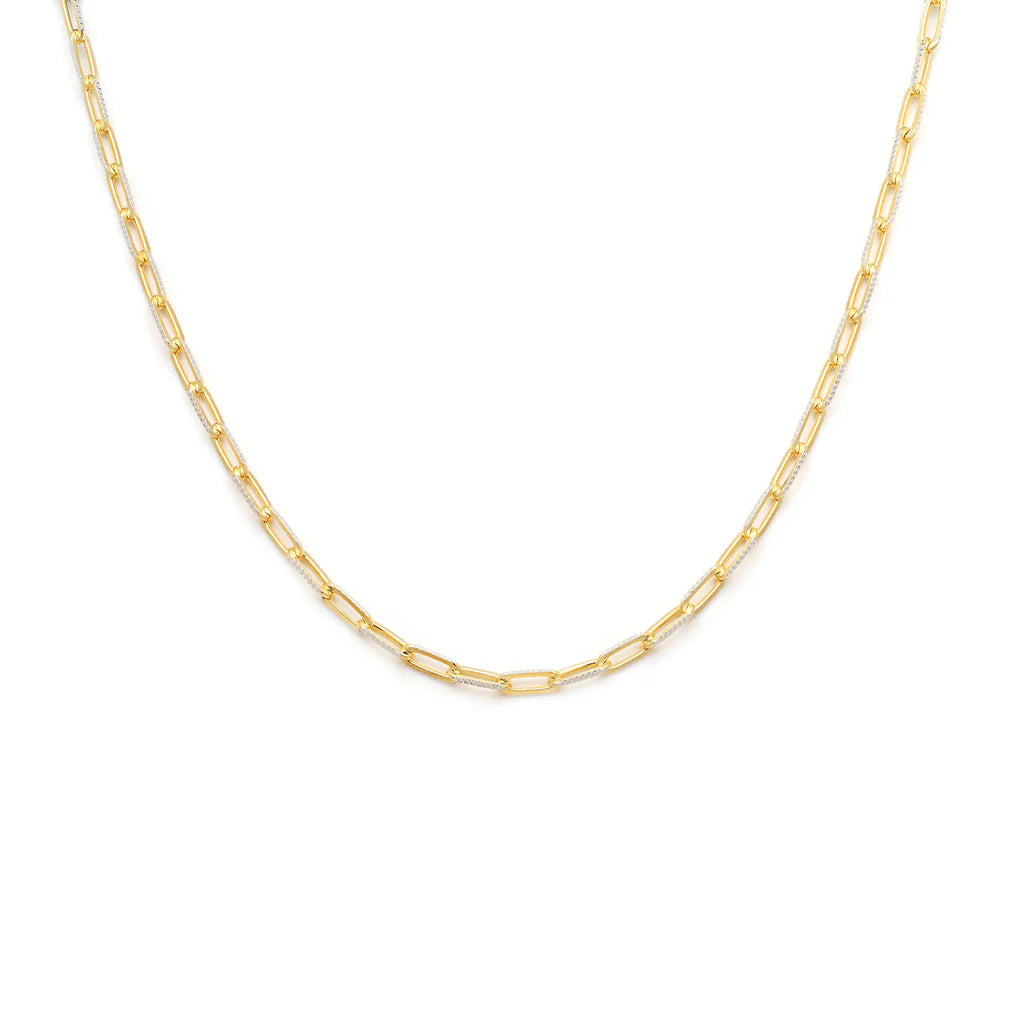 Leah Alexandra Diamond Cut Paperclip Chain | Gold Plated