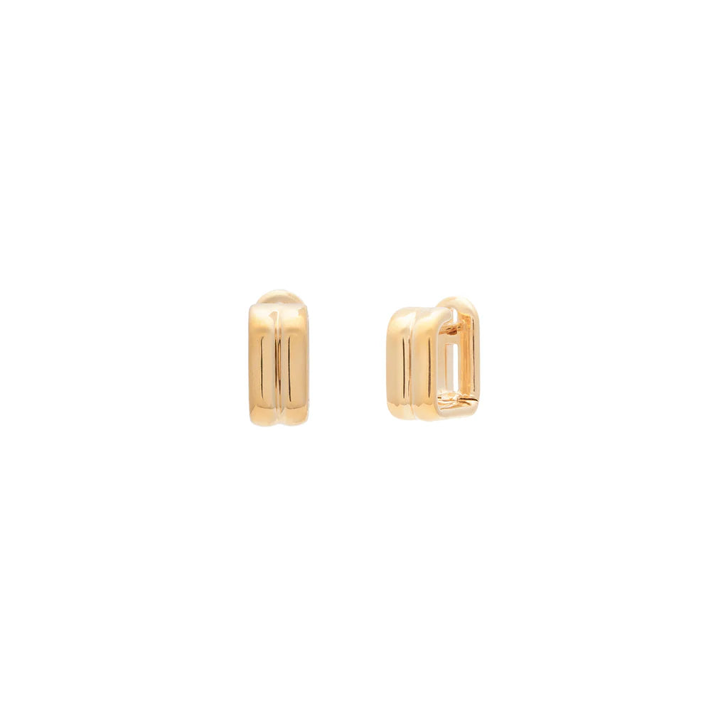Leah Alexandra Ribbed Hoops | Gold Plated