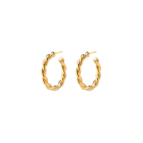 Leah Alexandra Twist Hoops | Gold Plated