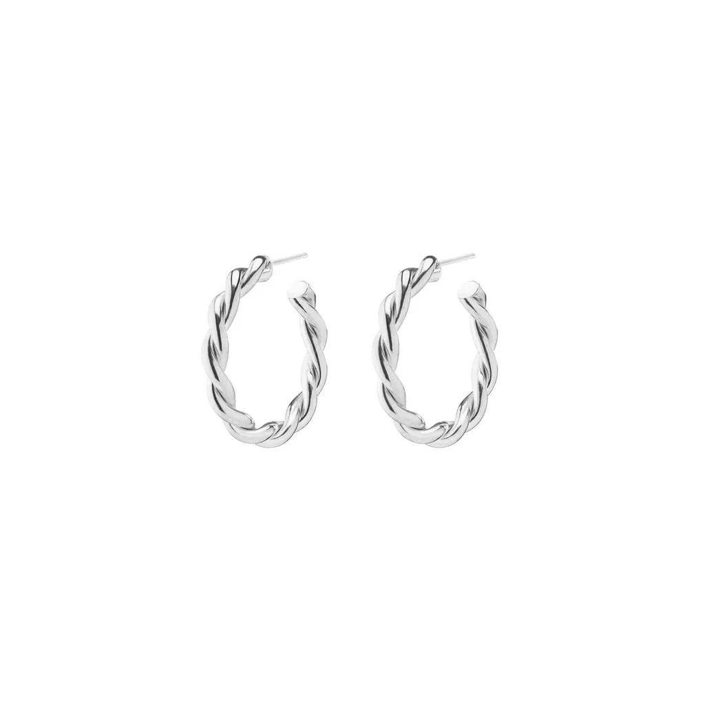 Leah Alexandra Twist Hoops | Silver