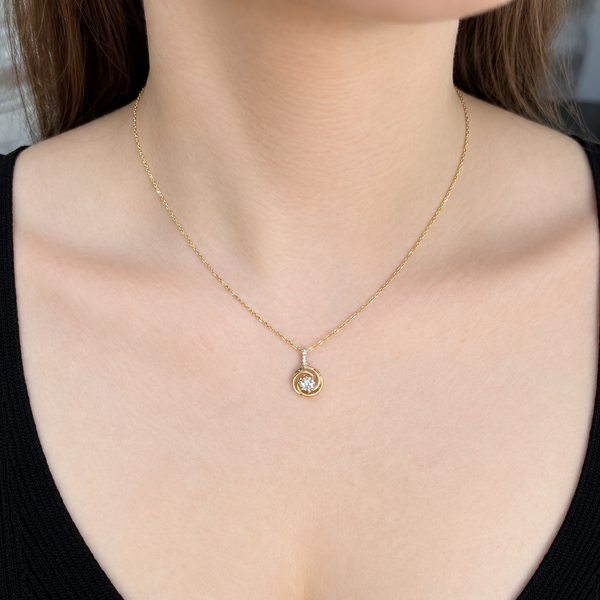 0.40 Total Carat Weight Lab Grown Diamond Three Circle Pendant | 10K Yellow Gold