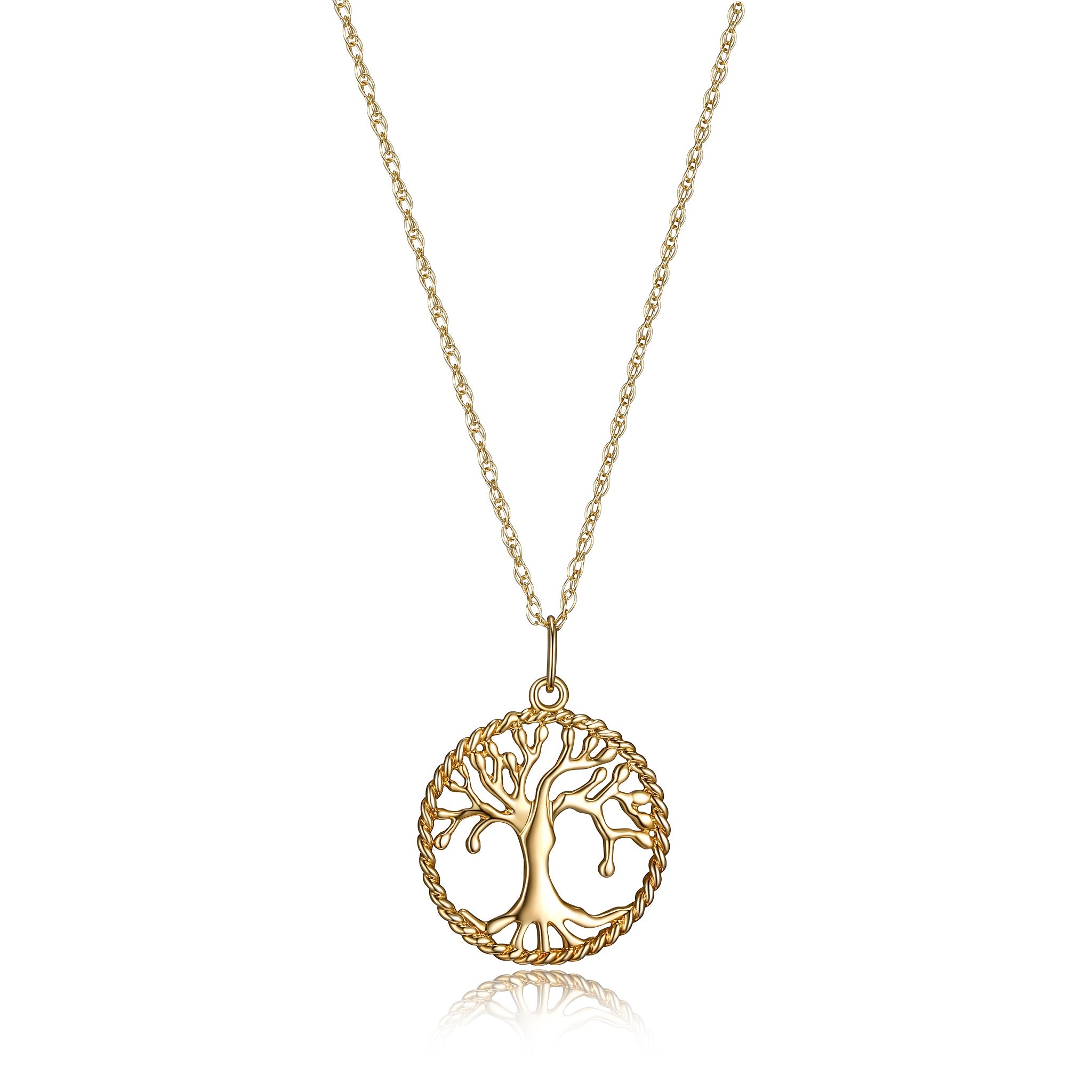 Reign 10k yellow gold tree necklace