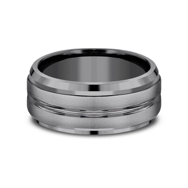 Benchmark Men's Satin Finish Double Center Cut Band | Tantalum