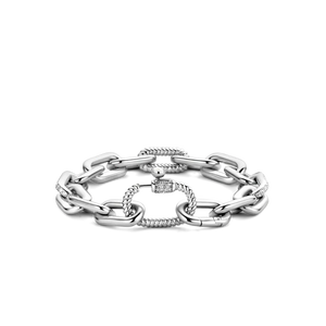 Ti Sento bold sterling silver linked bracelet