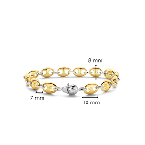 Ti Sento Sterling silver gold plated coffee bean linked bracelet