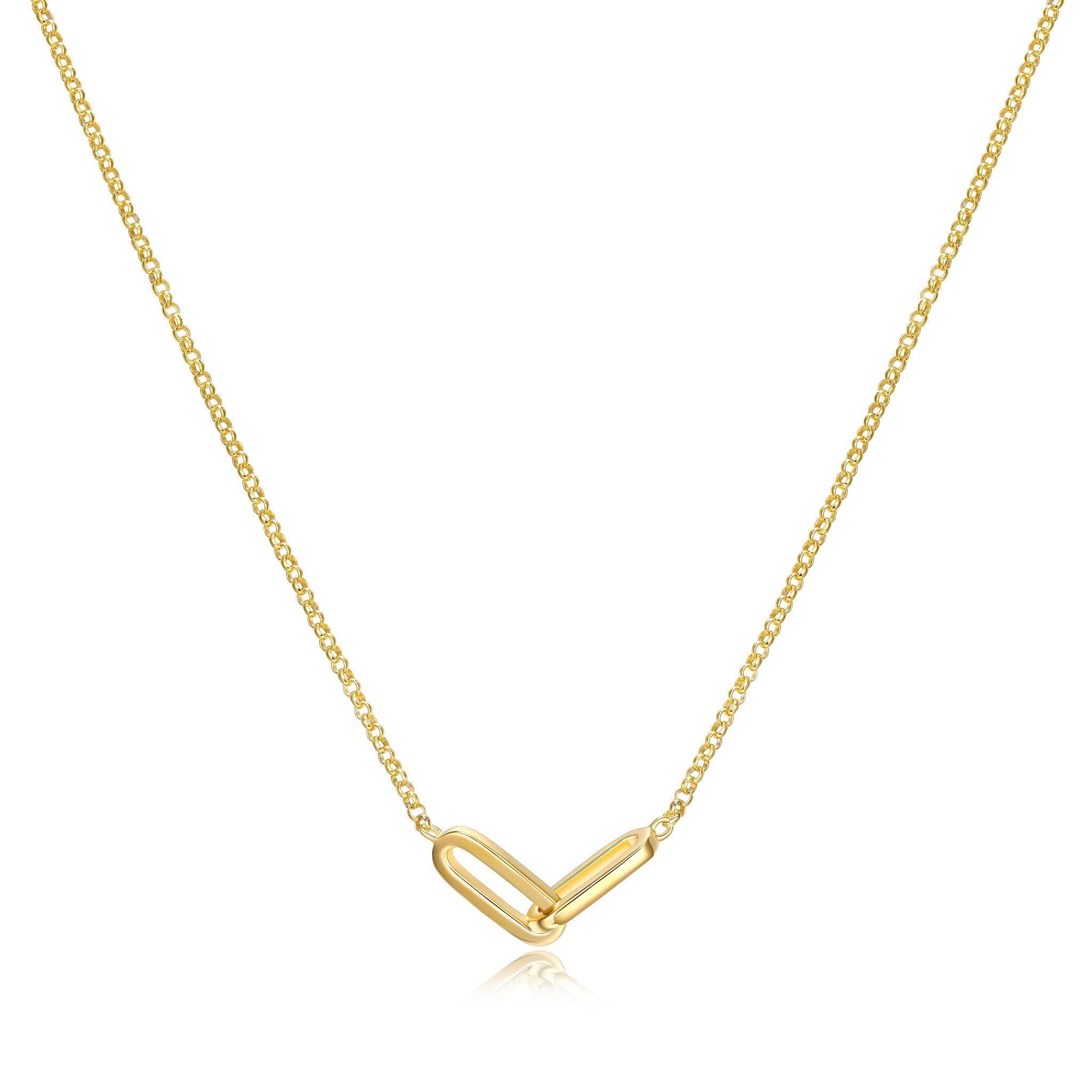 Reign Double Link Rolo Necklace in 18k gold plate