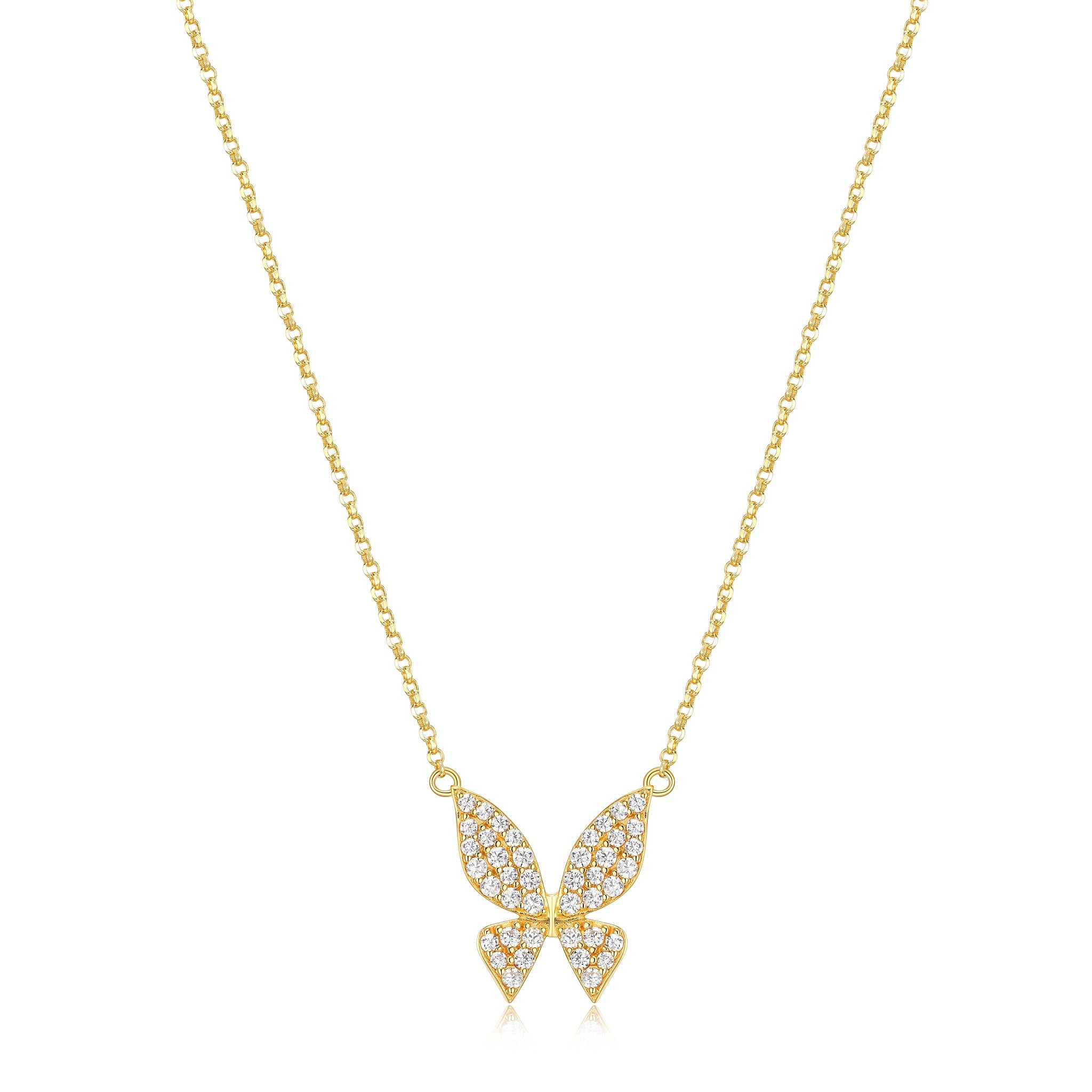 Reign Butterfly 18k Gold Plate and CZ's Necklace