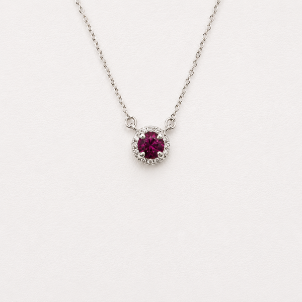 Ruby pendant with a halo 