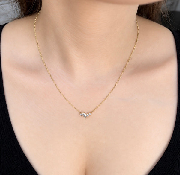 Multiple Shaped Lab Grown Diamond Necklace | 10K Yellow Gold
