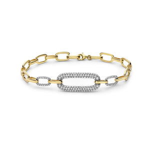 Bassali studded mined cut diamond 14ky bracelet