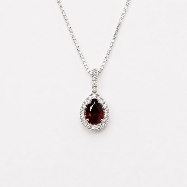 Pear shaped White gold Ruby pendant