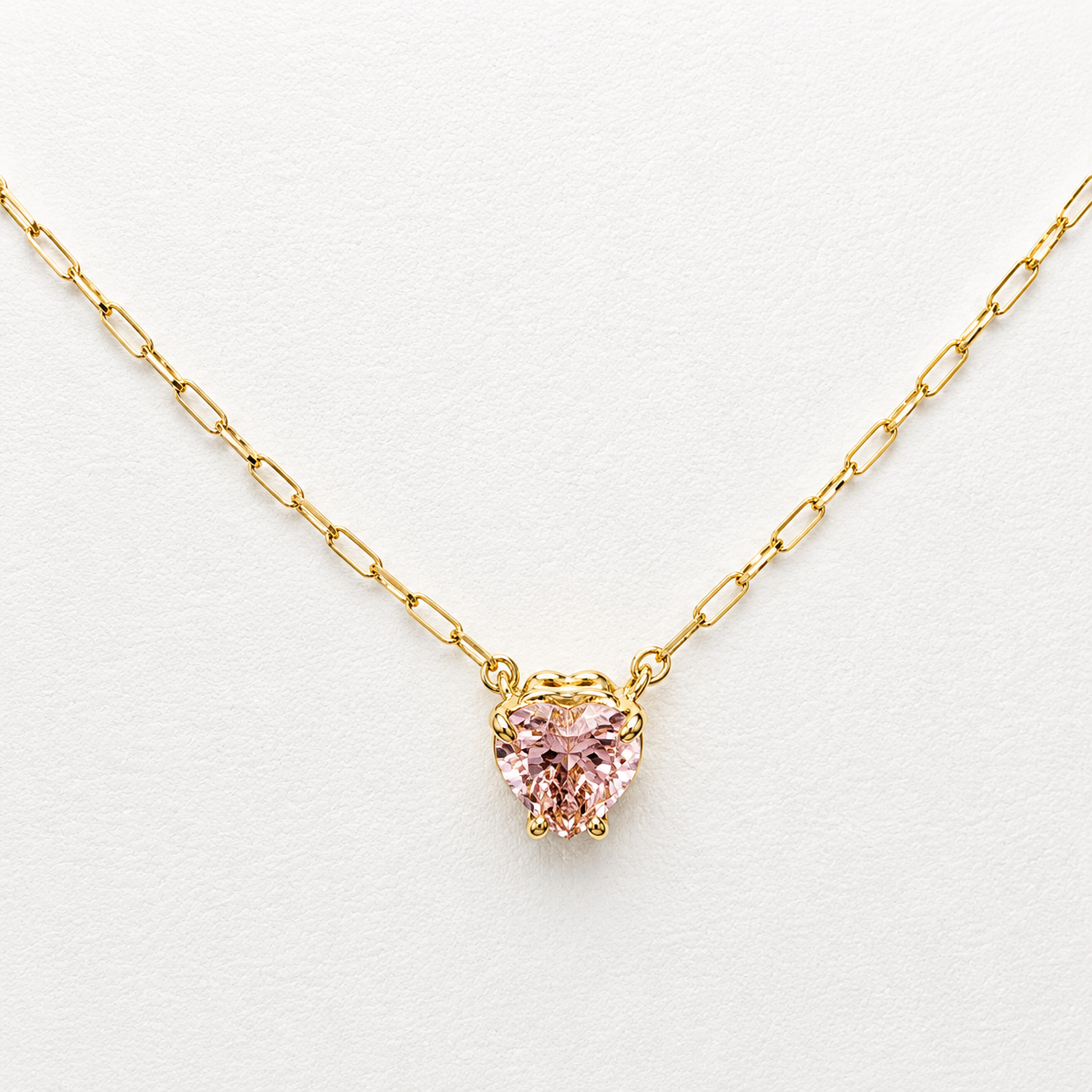 0.62 Carat Heart Cut Pink Lab Grown Diamond Necklace | 10K & 14K Yellow Gold