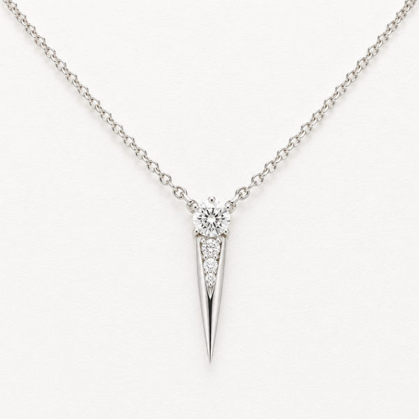 0.17 Carat 4 Stone Natural Diamond Necklace | 14K White Gold