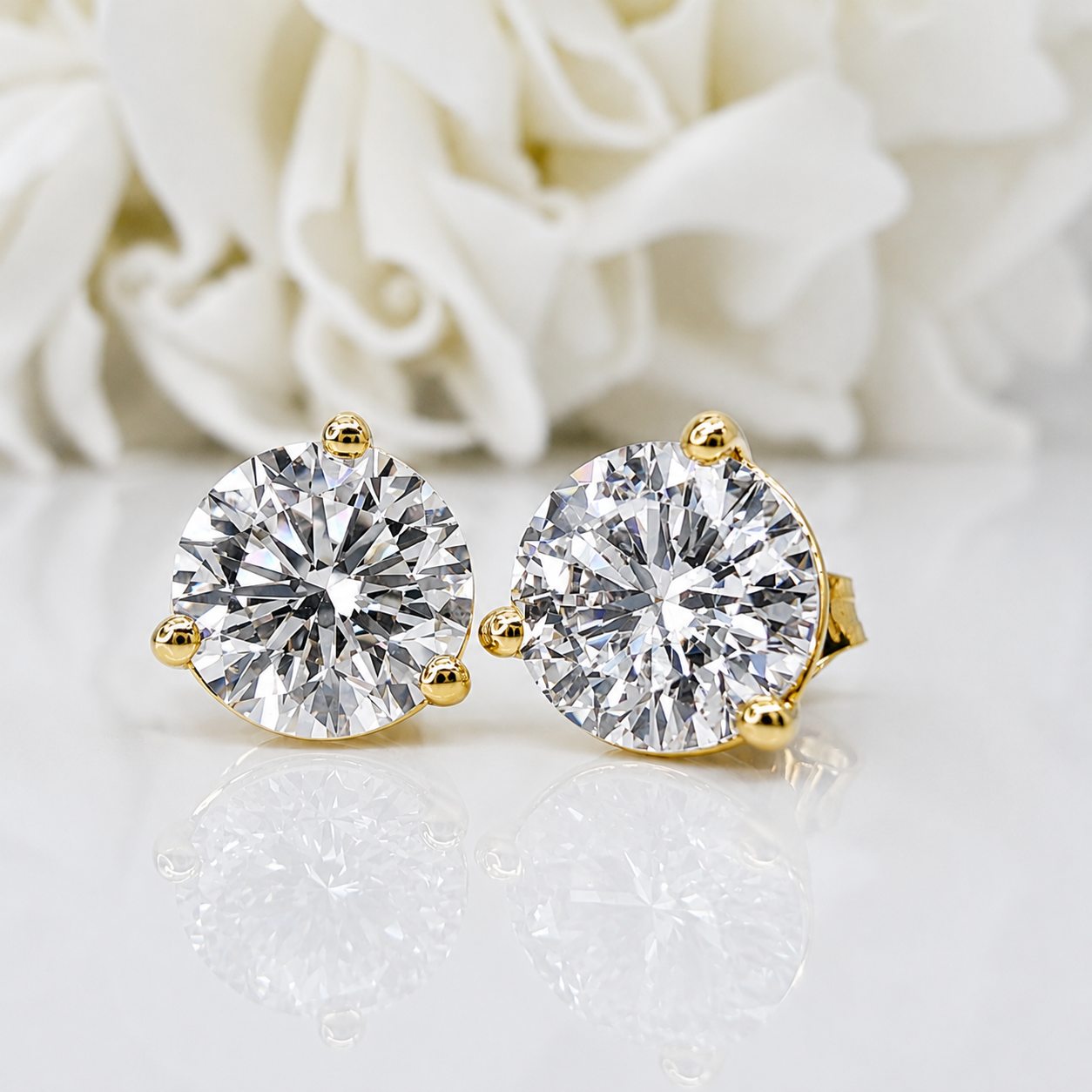 3.00 Total Carat Weight Lab Grown Diamond Studs | 10K Yellow Gold