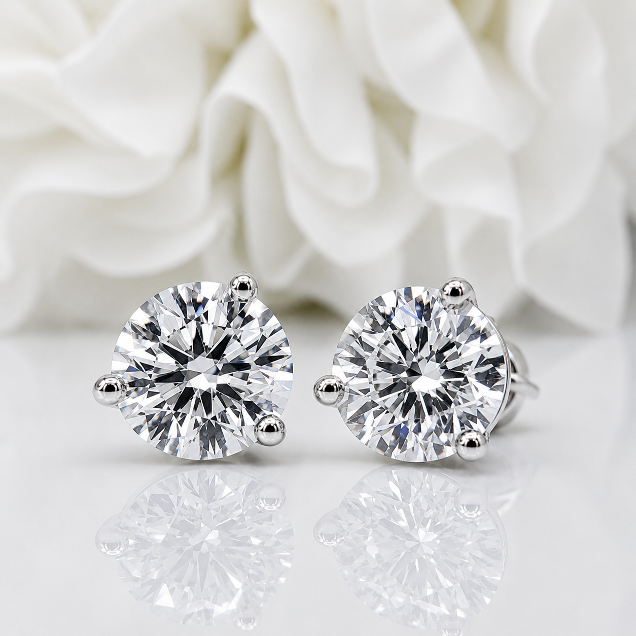2.00 Total Carat Weight Lab Grown Diamond Studs | 10K White Gold