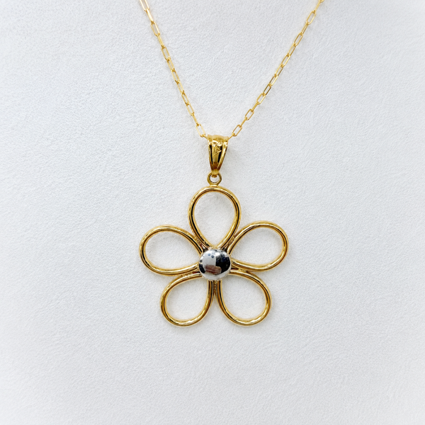 Daisy Pendant | 10K Yellow & White Gold