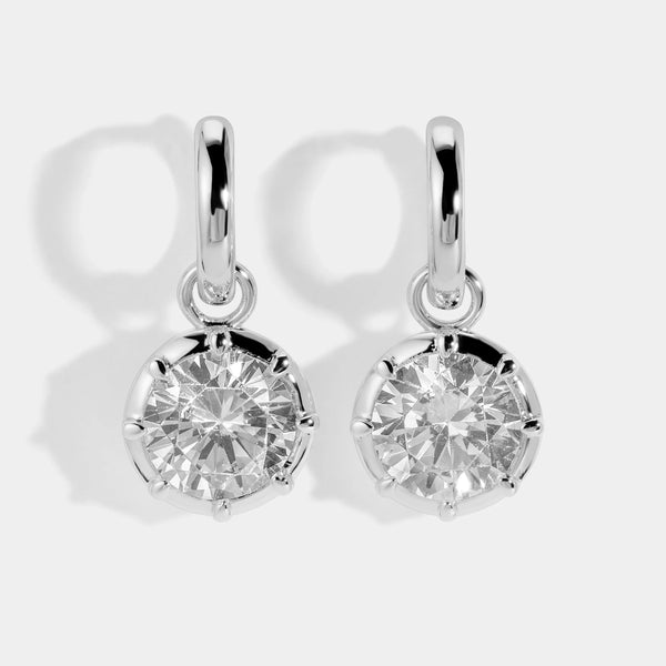 Lili Claspe Large Cleo Charm Huggies | Silver Plated